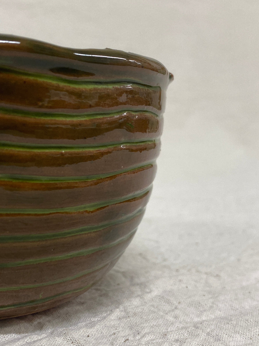 Small green bolo bowl, close-up