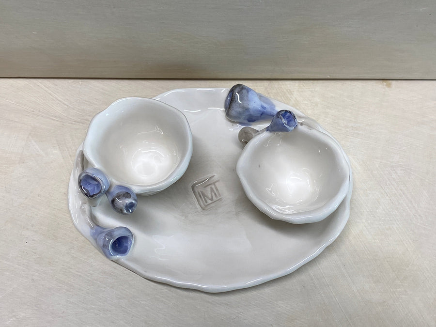 Set tazzine fiori blu, veduta d'insieme