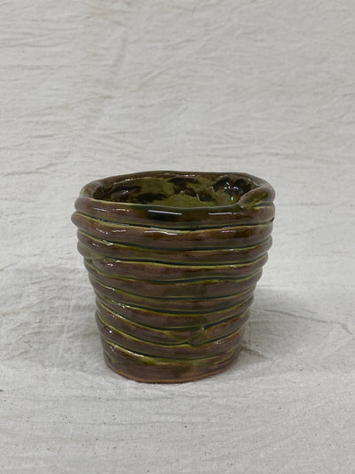 Bicchiere stondato verde a colombino