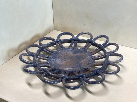 Centro tavola blu in ceramica