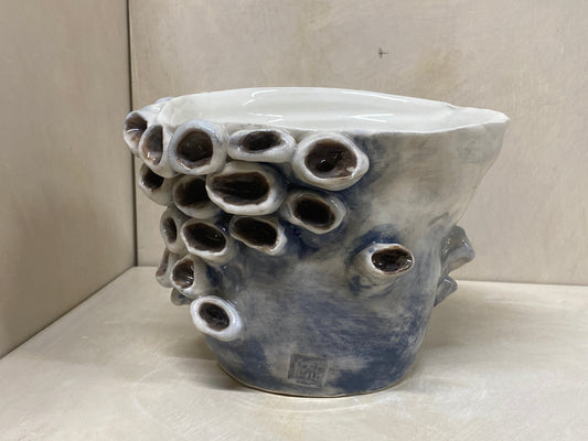 Vaso anemone grande blu in ceramica