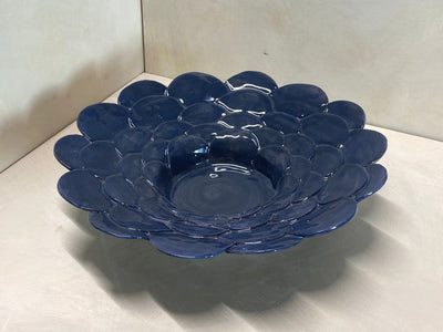Centro tavola grande blu in ceramica