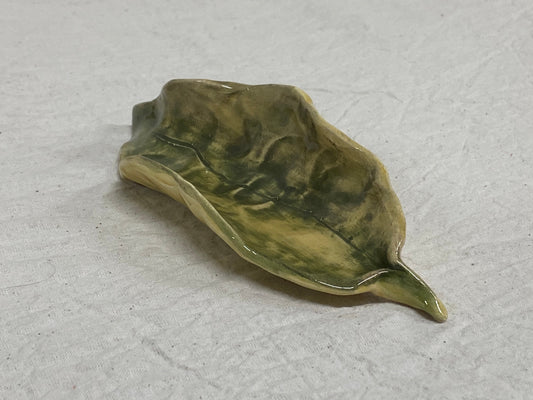 Foglia in ceramica verde