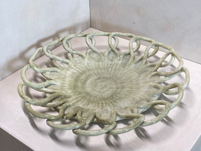 Centro tavola verde in ceramica
