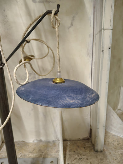 Lampada a sospensione in ceramica blu, diametro 23 cm