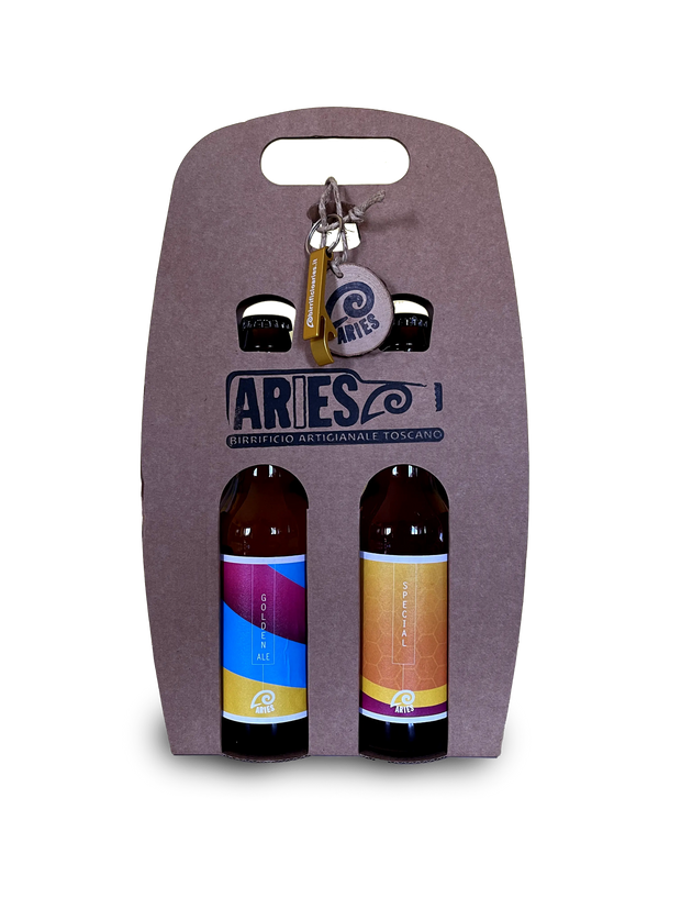 La valigetta craft aperta con le due bottiglie da 33 cl