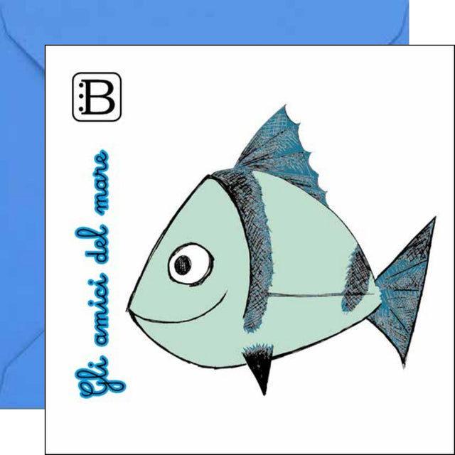 Il biglietto quadrato con Sarago e la sua busta, Gli Amici del Mare — Bookendipity