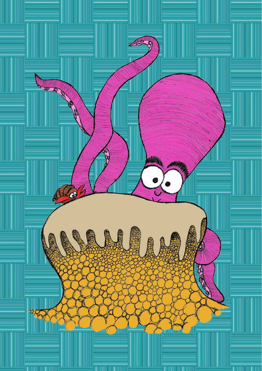 Polpo, personaggio di «Gli Amici del Mare» — illustrazione di Gabriele Rondini per Bookendipity