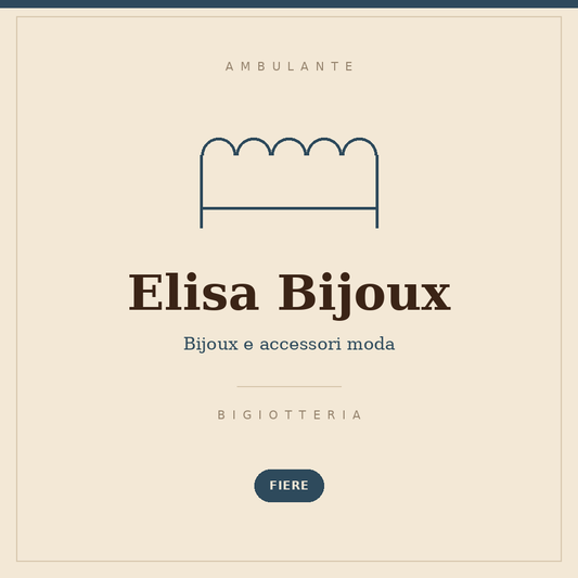 Illustrated sign of the Elisa Bijoux stall: costume jewellery and fashion accessories, at fairs