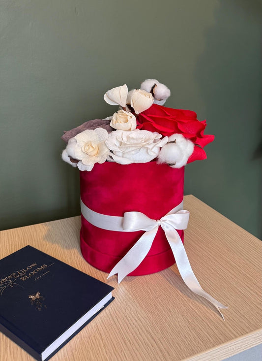 Flower box in velluto — GlowBlooms, fatto a mano a Collesalvetti
