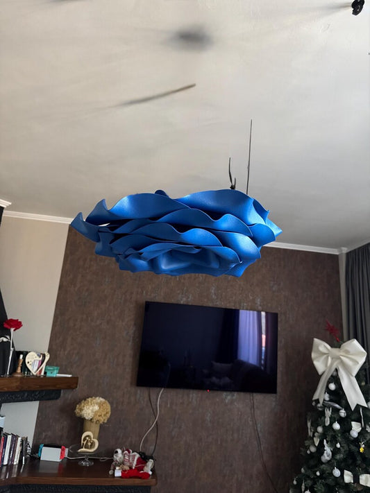 Lampadario Rosa Blu — GlowBlooms, fatto a mano a Collesalvetti