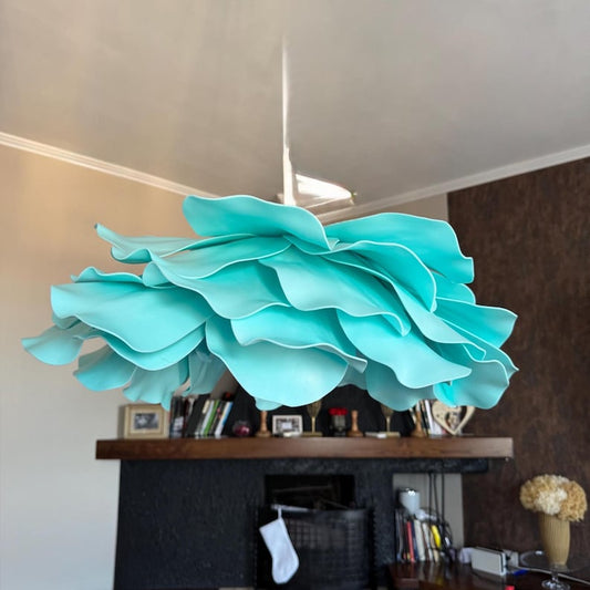 Lampadario Fiore Turchese — GlowBlooms, fatto a mano a Collesalvetti