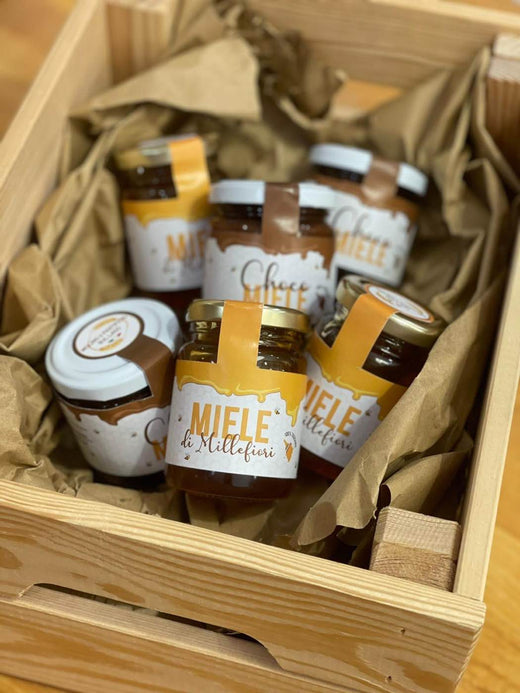 ChocoMiele e miele millefiori — Azienda agricola La Ghiraia, vasetti da 120 g