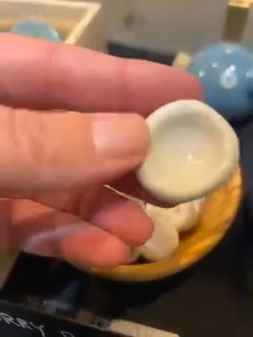 Un sasso bianco tenuto fra le dita.