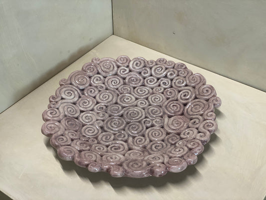 Centro tavola grande rosa in ceramica