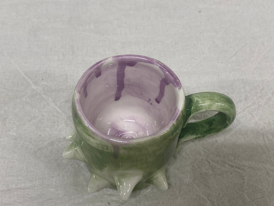 Mug with the poured glaze, view from above