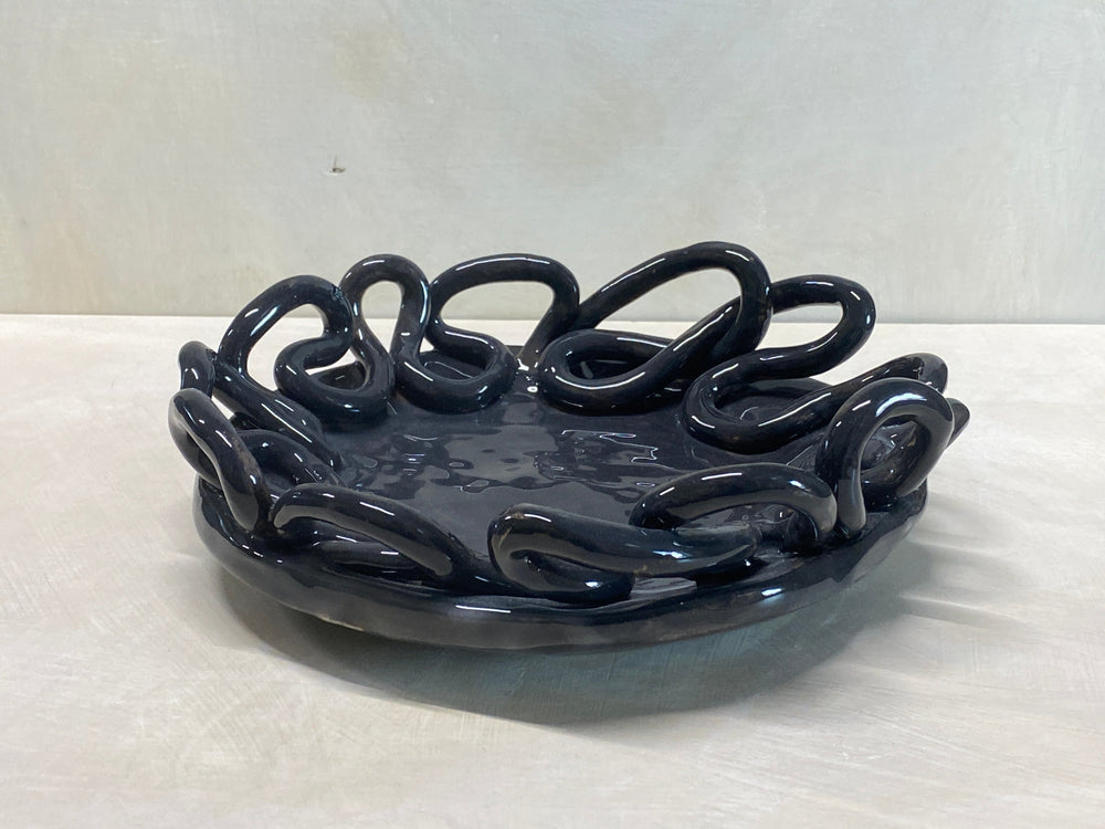 Centro tavola piccolo nero in ceramica