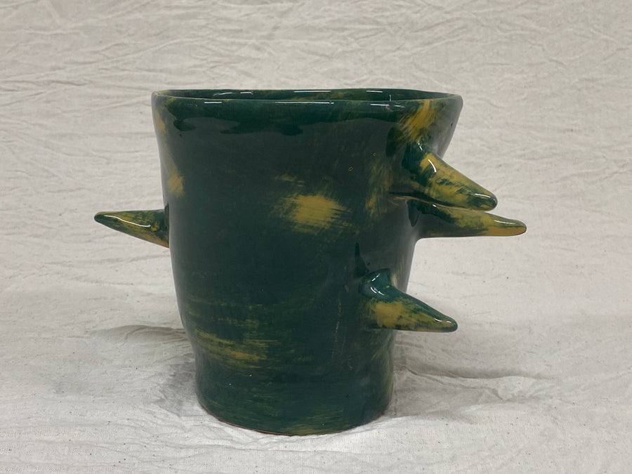 Vaso piccolo verde e giallo, veduta dall'alto