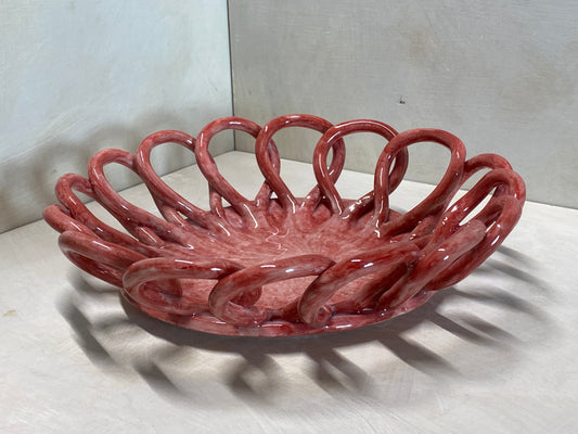 Centro tavola grande rosso in ceramica