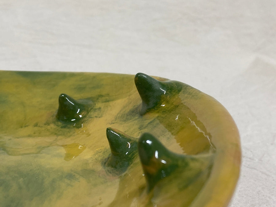 Piatto giallo e verde, veduta dall'alto