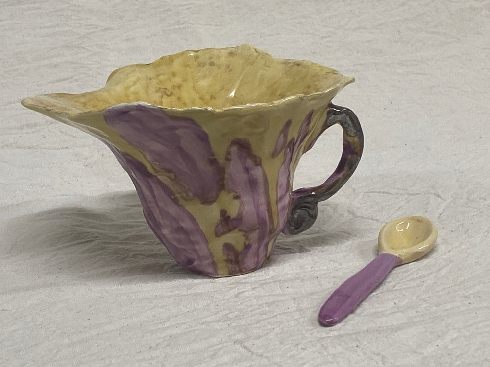 Porta salsa grande viola con cucchiaio