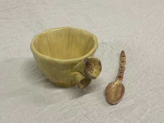 Porta salsa medio miele con cucchiaio in ceramica