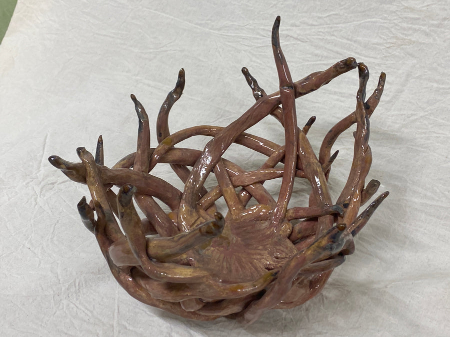 Tall centrepiece with branches, side view