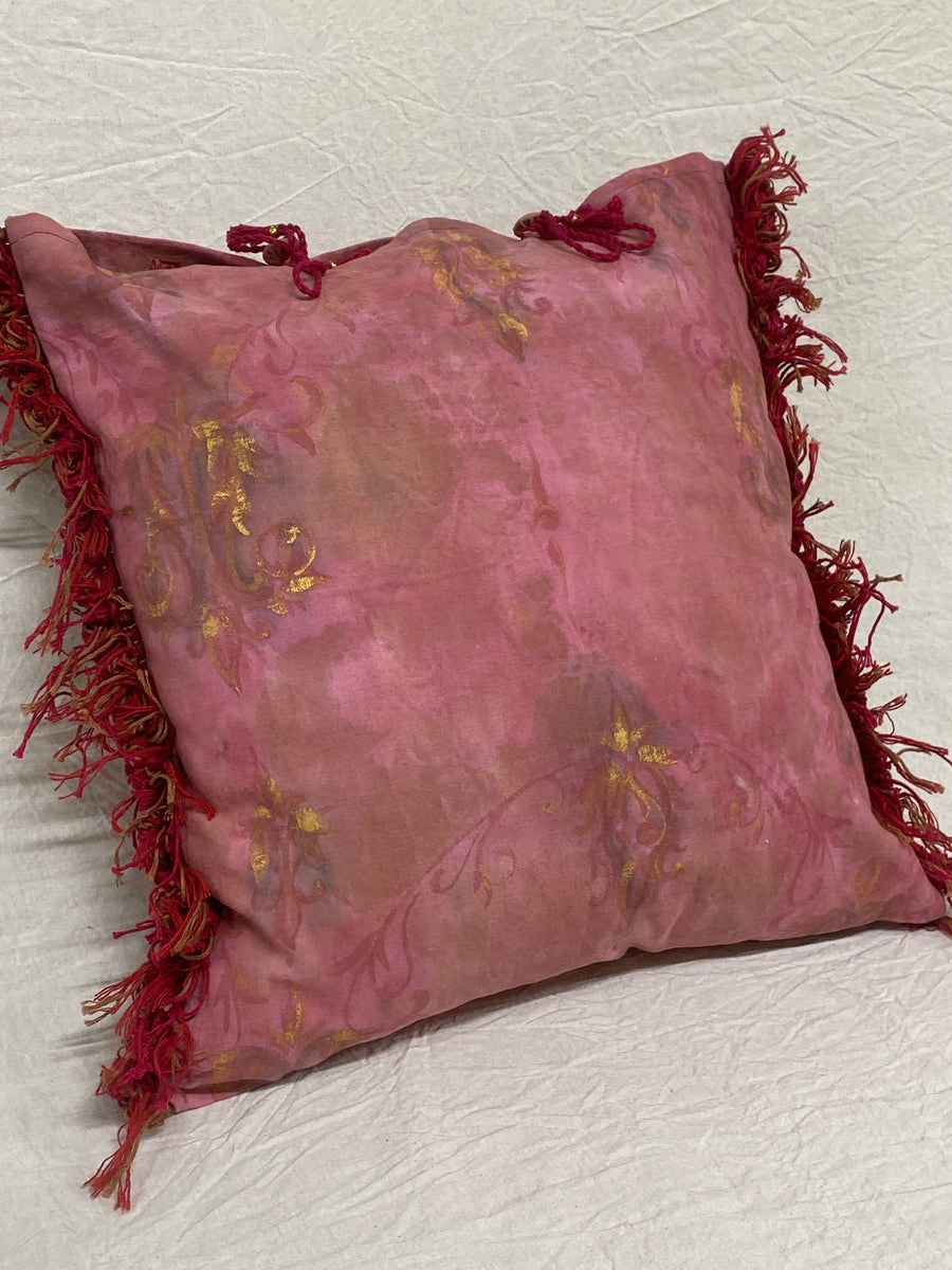 Cuscino fiori su cotone, veduta d'insieme