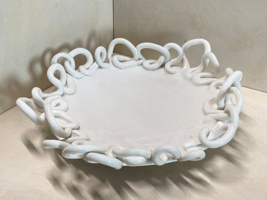 Centro tavola bianco in ceramica