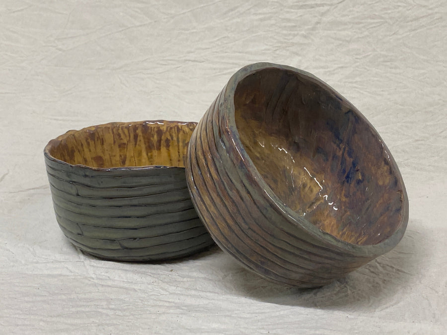 Tall honey bolo bowl, view from above