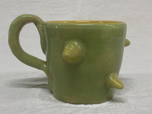 Tazza verde e gialla, dettaglio