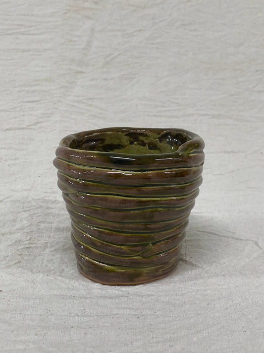 Bicchiere stondato verde a colombino