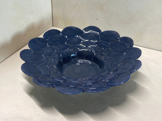 Centro tavola grande blu in ceramica