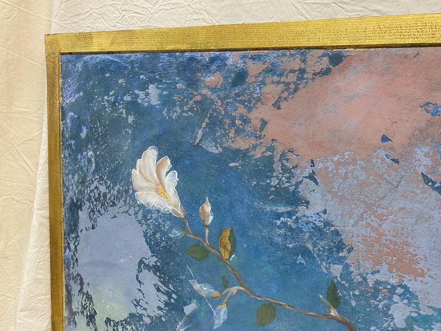 Pannello Magnolia Azzurro, dettaglio del fiore