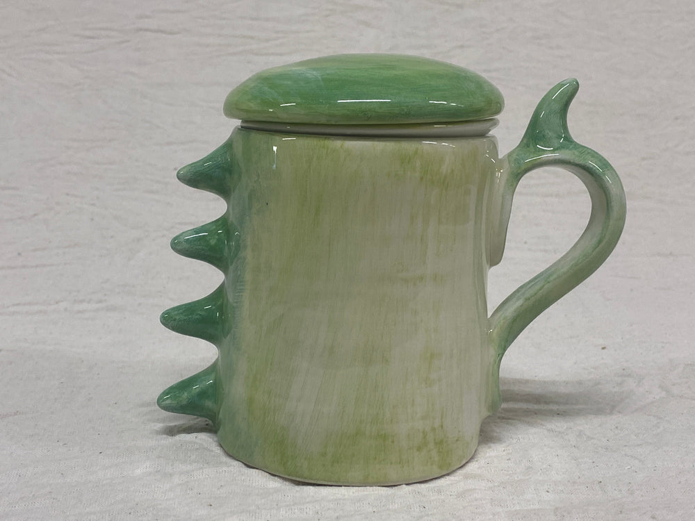 Tisaniera verde con cactus dipinti a mano