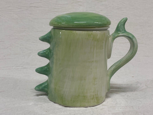 Tisaniera verde con cactus dipinti a mano