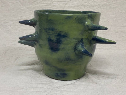 Vaso grande verde e blu, dettaglio