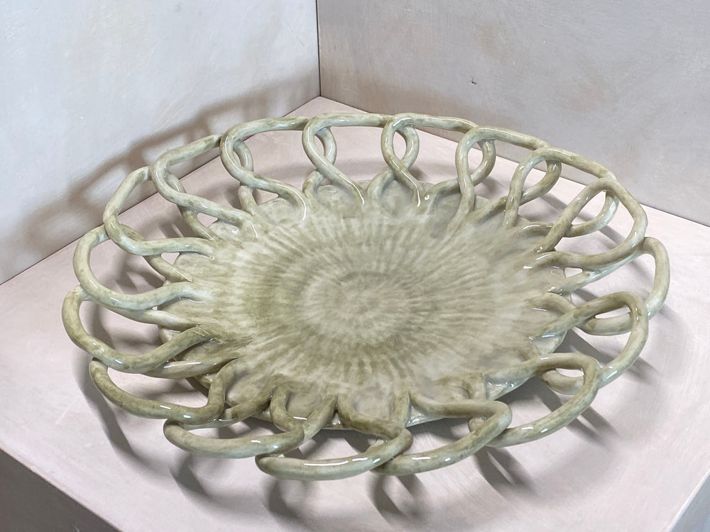 Centro tavola verde in ceramica