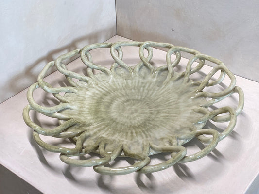 Centro tavola verde in ceramica