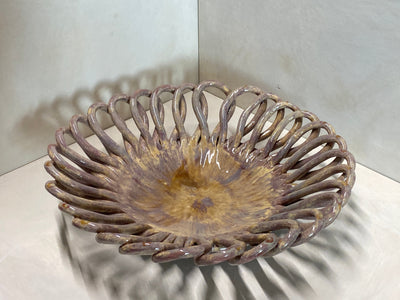 Centro tavola grande miele in ceramica