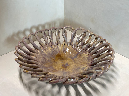 Centro tavola grande miele in ceramica
