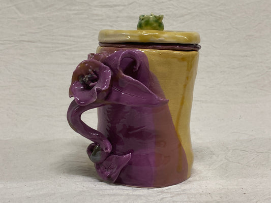Tisaniera in ceramica miele e viola