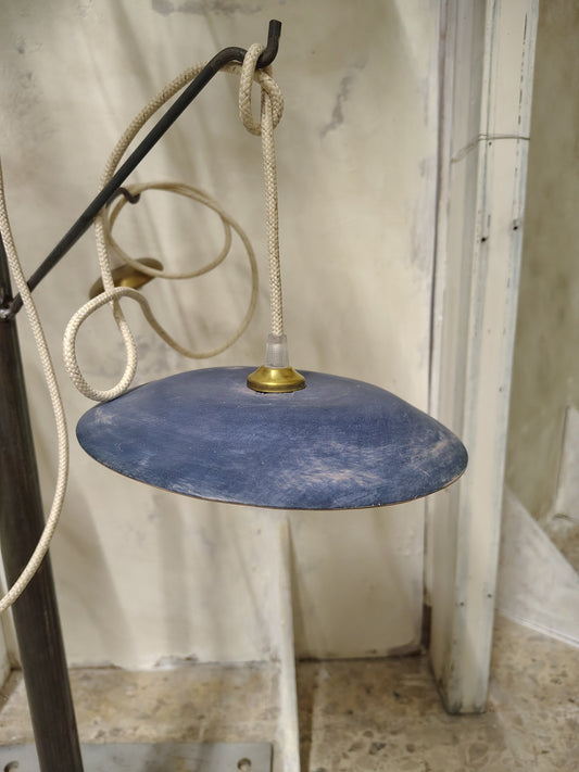 Lampada a sospensione in ceramica blu, diametro 23 cm