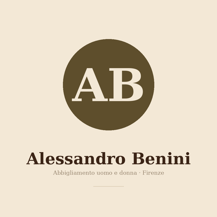 Il monogramma AB di Alessandro Benini: abbigliamento uomo e donna, Firenze