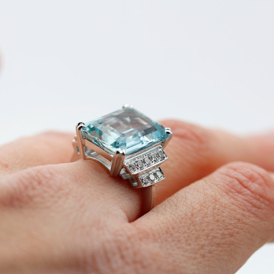 On the finger, from the side: how high the bezel stands off the hand