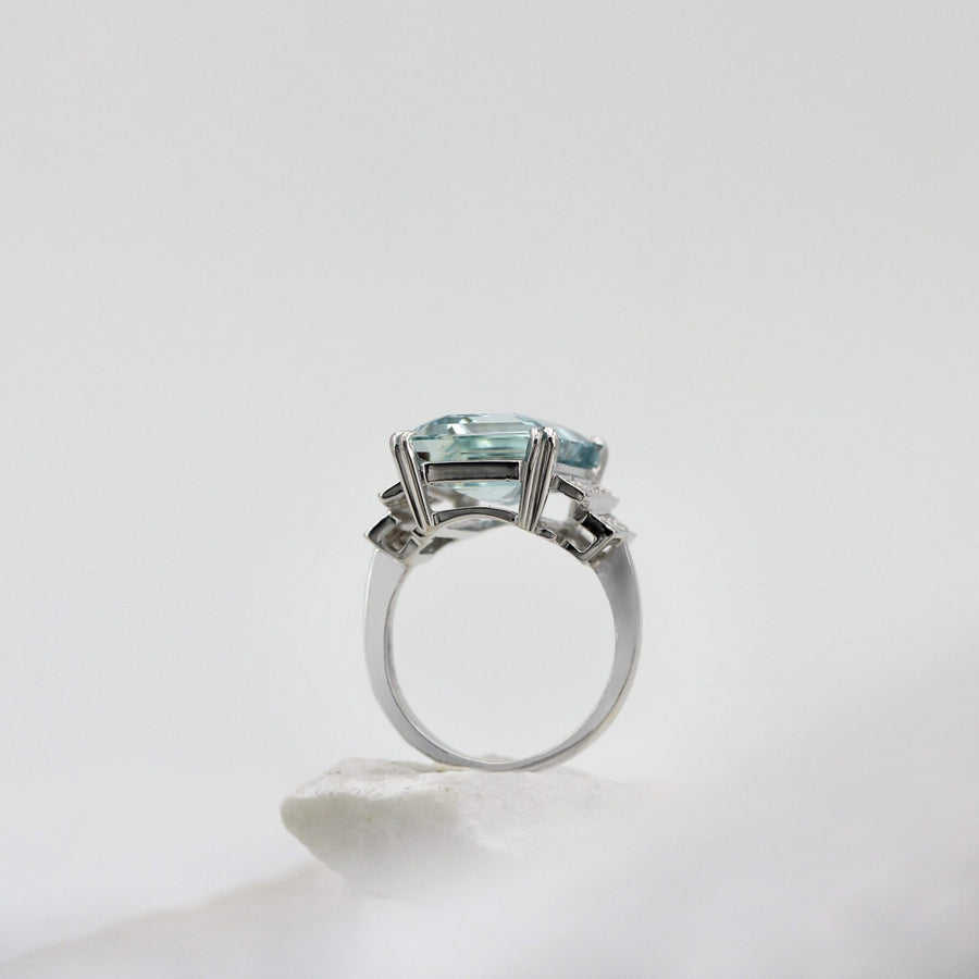 The whole circle seen edge on: the height of the bezel above the shank