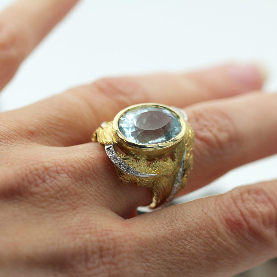 The ring on the finger seen from the side: the height at which the bezel stands off the hand
