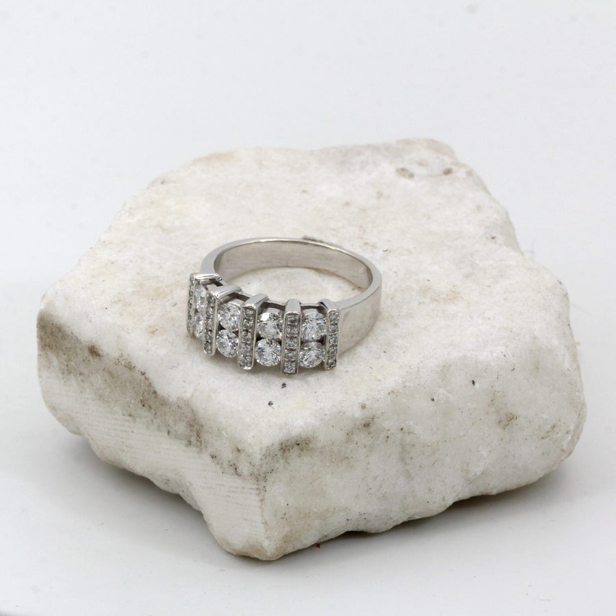 The twenty-five small brilliants between the large stones
