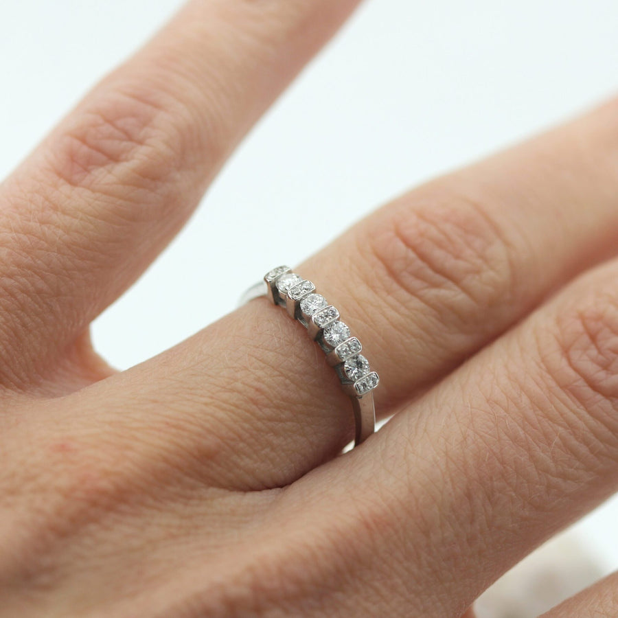 The ring on the finger, shot close up from the side