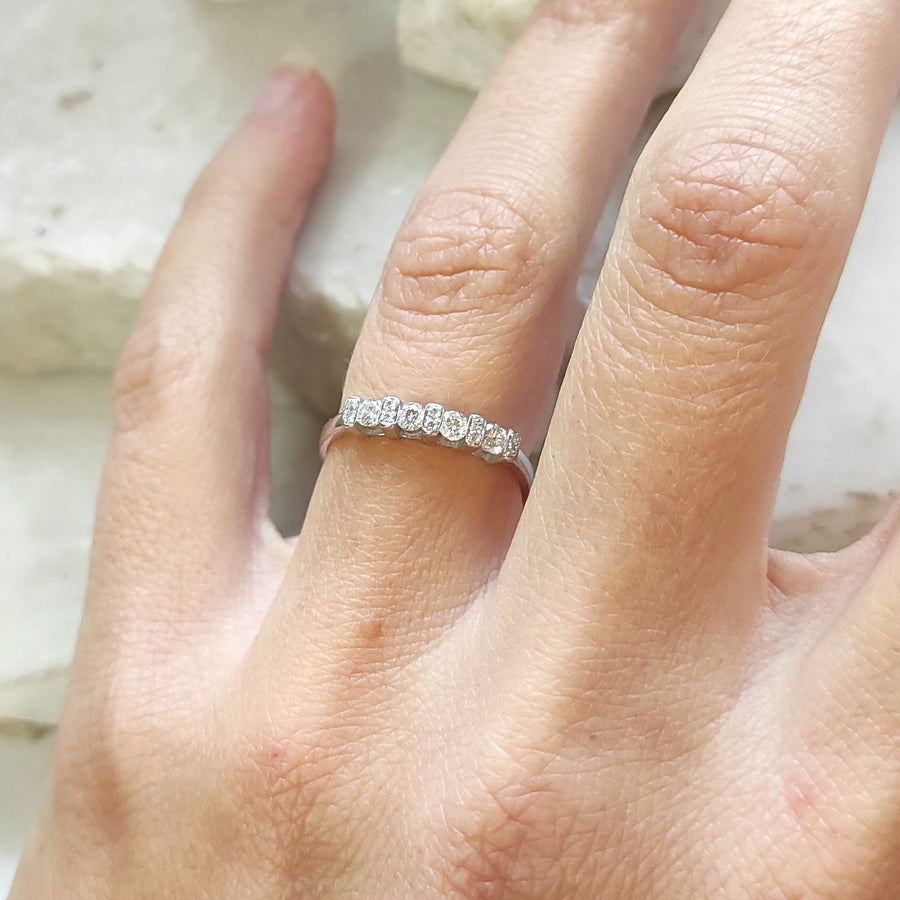 The open hand shot from above, the ring on the ring finger